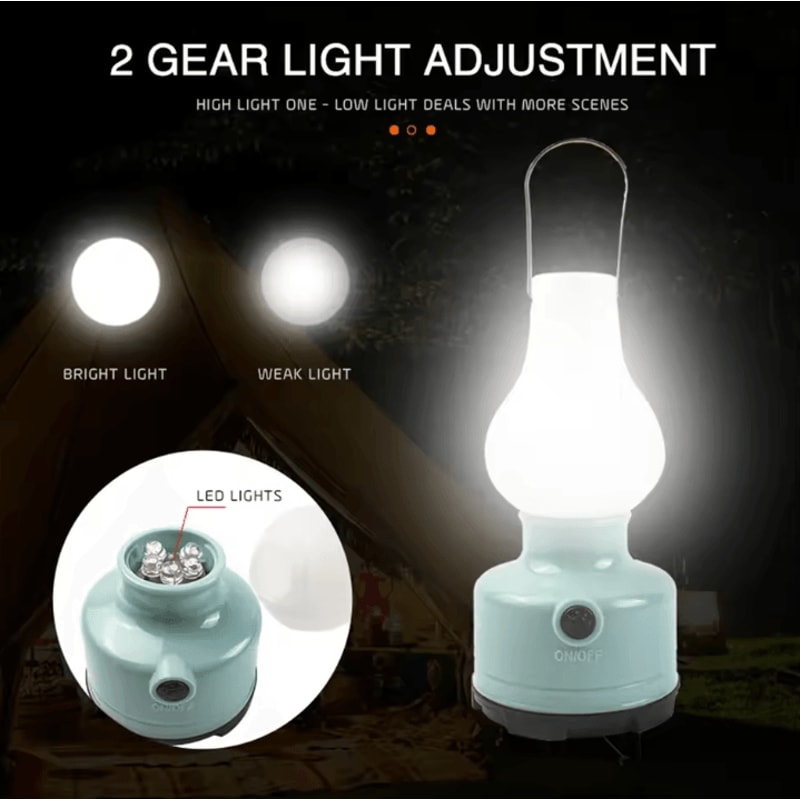 Waterproof Portable Camping Tent Light DualMode LED Camp Lantern For Hiking Climbing Outdoor Adve 2