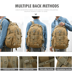 30-40l tactical molle camping backpack – reflective outdoor hiking rucksack for travel, climbing & fishing