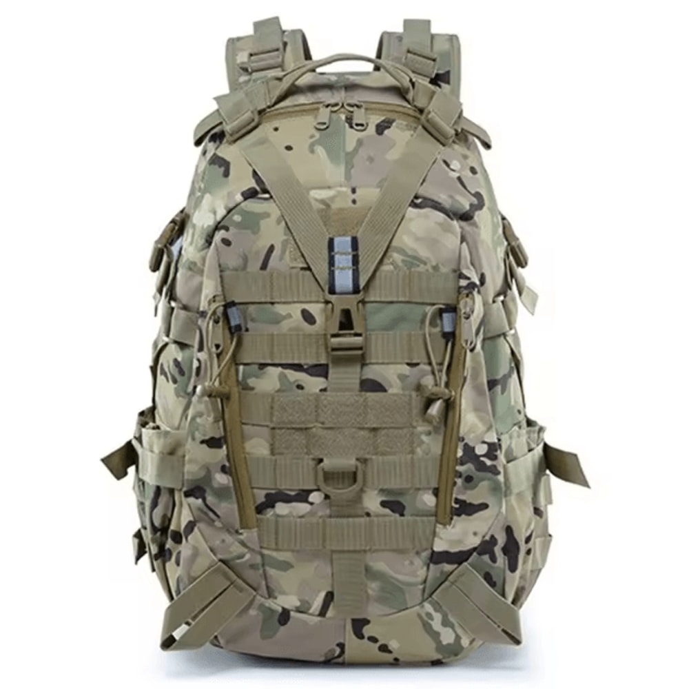 3040L Tactical MOLLE Camping Backpack Reflective Outdoor Hiking Rucksack For Travel Climbing Fish 8