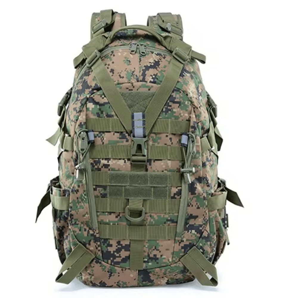 3040L Tactical MOLLE Camping Backpack Reflective Outdoor Hiking Rucksack For Travel Climbing Fish 9