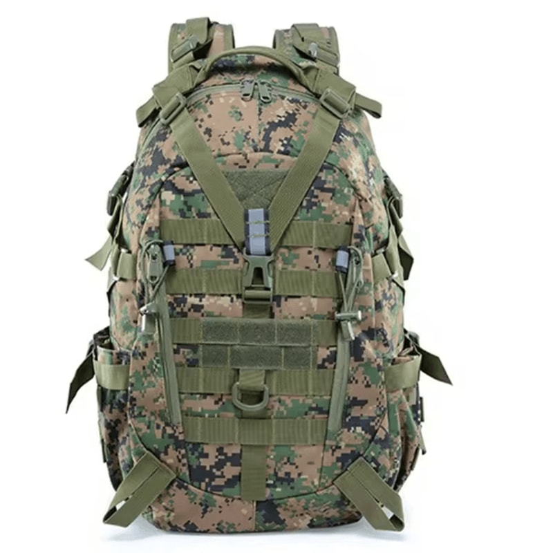 3040L Tactical MOLLE Camping Backpack Reflective Outdoor Hiking Rucksack For Travel Climbing Fish 9