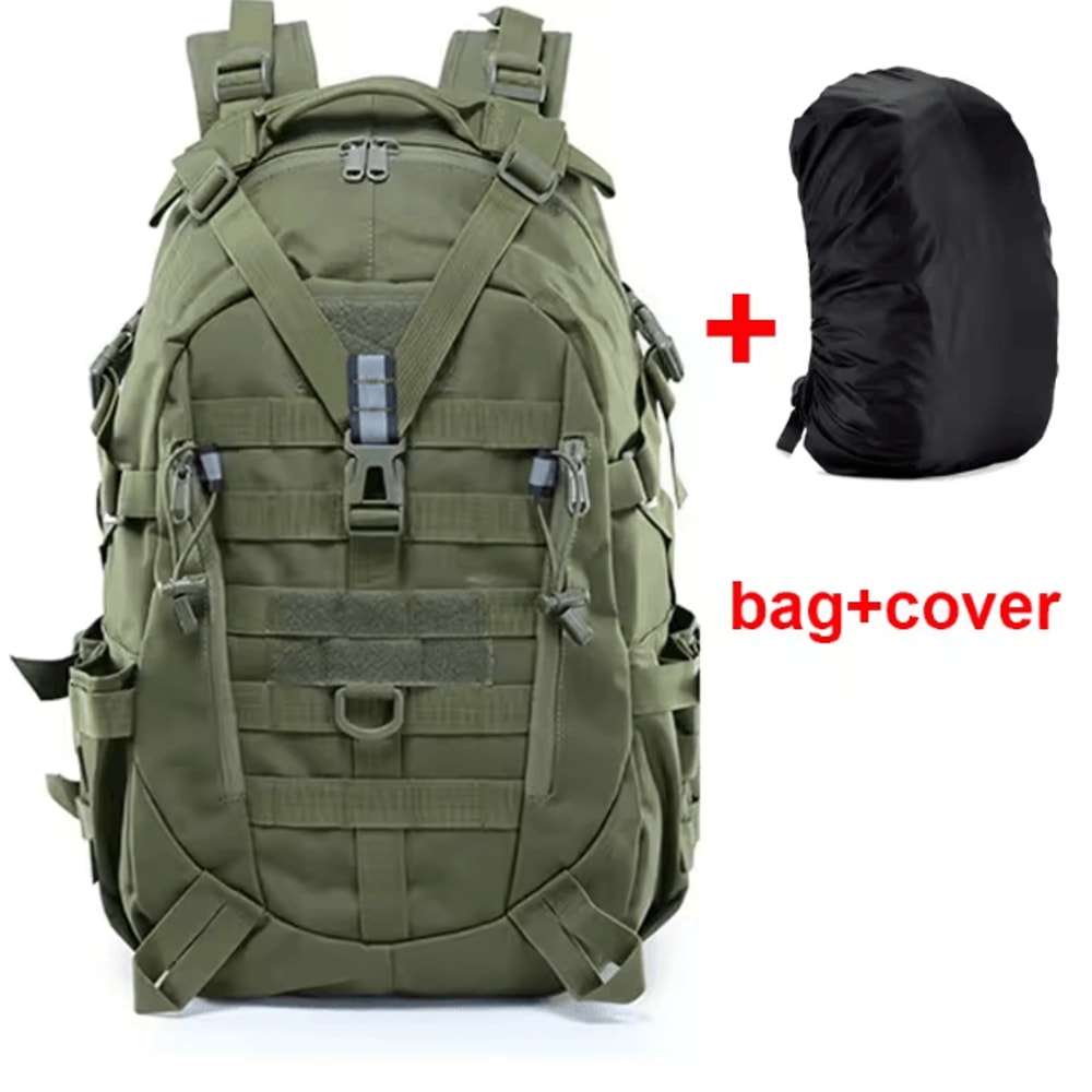 3040L Tactical MOLLE Camping Backpack Reflective Outdoor Hiking Rucksack For Travel Climbing Fish 12