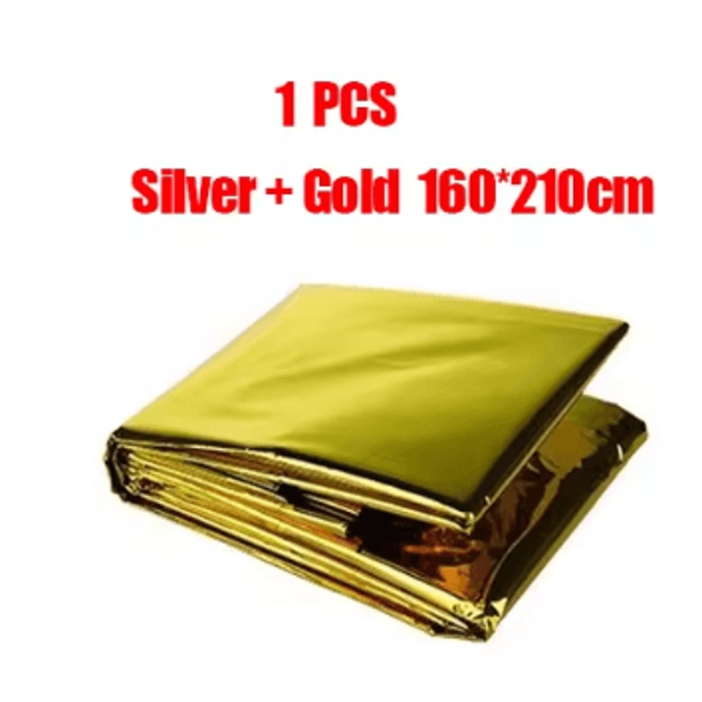 UltraLight Emergency Thermal Poncho Blanket Waterproof Mylar Survival Poncho For Camping Hiking E 7