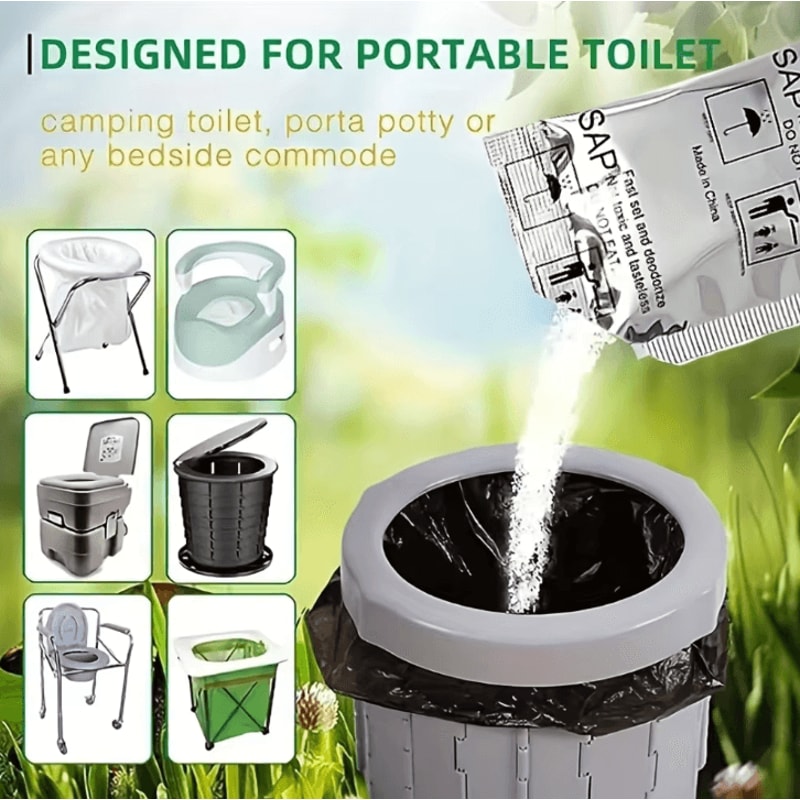 Eco Camping Toilet Gel Powder Portable Urine Solidifier Deodorizer Packets For Camping Toilets 10 0