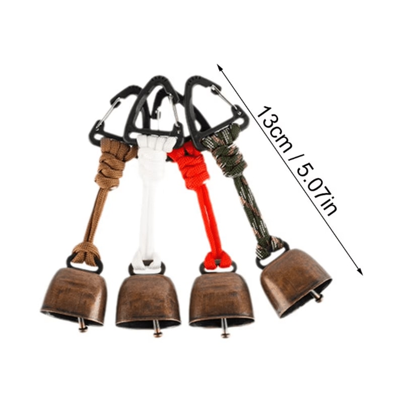 Loud Outdoor Bear Bell For Hiking Cast Iron Backpack Bear Bell With Braided Lanyard For Camping B 5