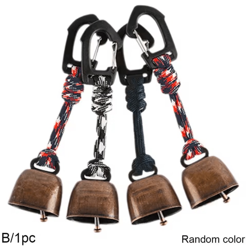 Loud Outdoor Bear Bell For Hiking Cast Iron Backpack Bear Bell With Braided Lanyard For Camping B 7