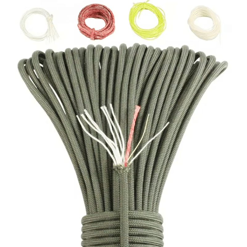 HeavyDuty 650 Survival Paracord 10Strand Multifunctional Paracord Rope With Fishing Line Copper W 7