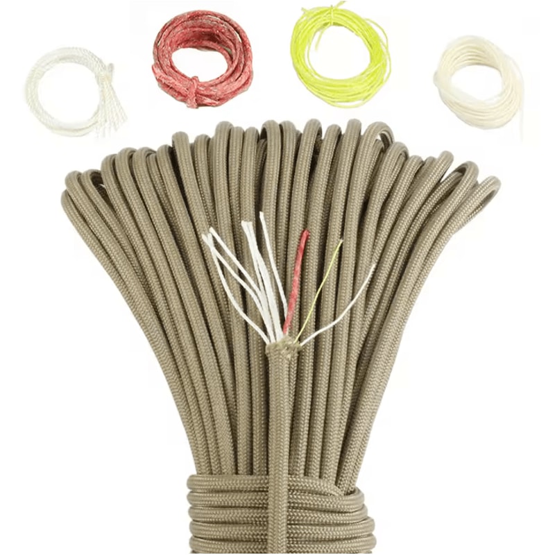 HeavyDuty 650 Survival Paracord 10Strand Multifunctional Paracord Rope With Fishing Line Copper W 8