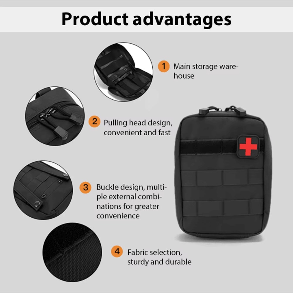 Tactical Medical Waist Pack MOLLE Emergency Survival Pouch For Camping Hiking First Aid Kits 2