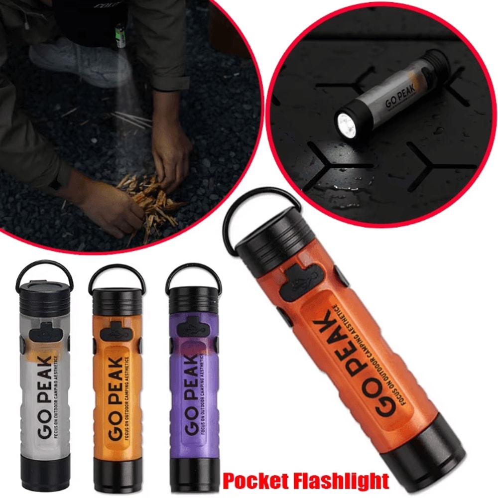 Gopeak Mini USB Rechargeable LED Flashlight Pocket Keychain Flashlight Clip On Hat Light For Campin 5