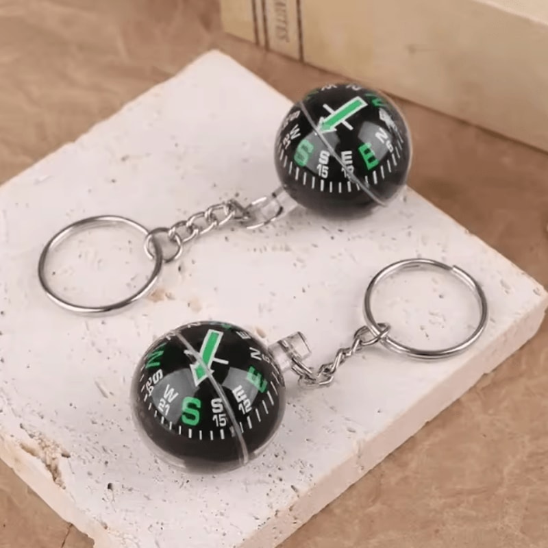 1 Piece Portable Emergency Compass Keychain Mini Ball Compass For Navigation Lightweight Outdoor Su 3