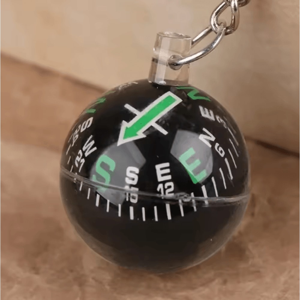 1 Piece Portable Emergency Compass Keychain Mini Ball Compass For Navigation Lightweight Outdoor Su 4