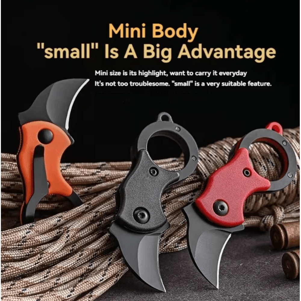 Mini Keychain Pocket Knife Stainless Steel EDC Mini Knife Tool Portable Camping Utility Knife With 1