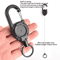Steel Wire Retractable Keychain Carabiner Tactical Anti Theft Key Holder Automatic Buckle Rope For 0