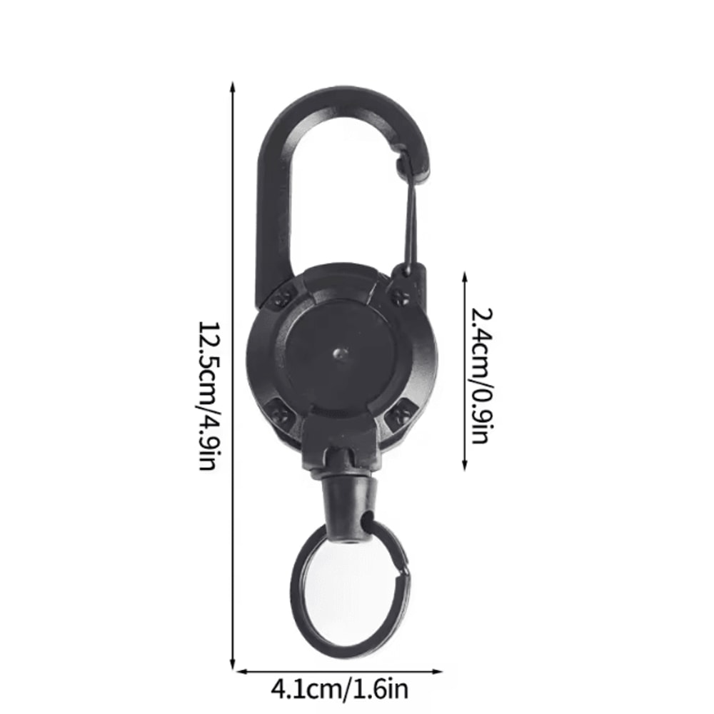 Steel Wire Retractable Keychain Carabiner Tactical Anti Theft Key Holder Automatic Buckle Rope For 10