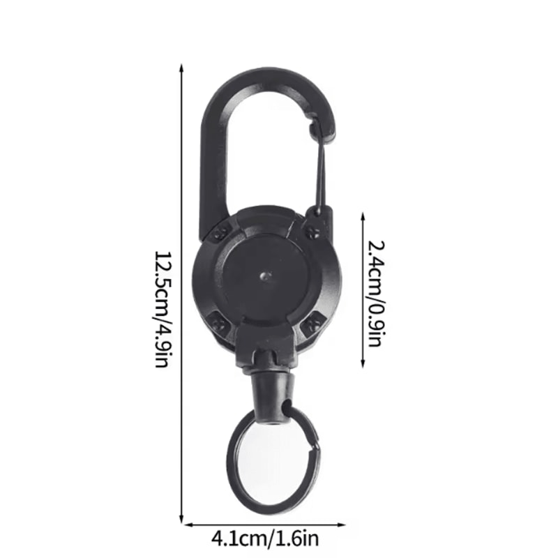 Steel Wire Retractable Keychain Carabiner Tactical Anti Theft Key Holder Automatic Buckle Rope For 10