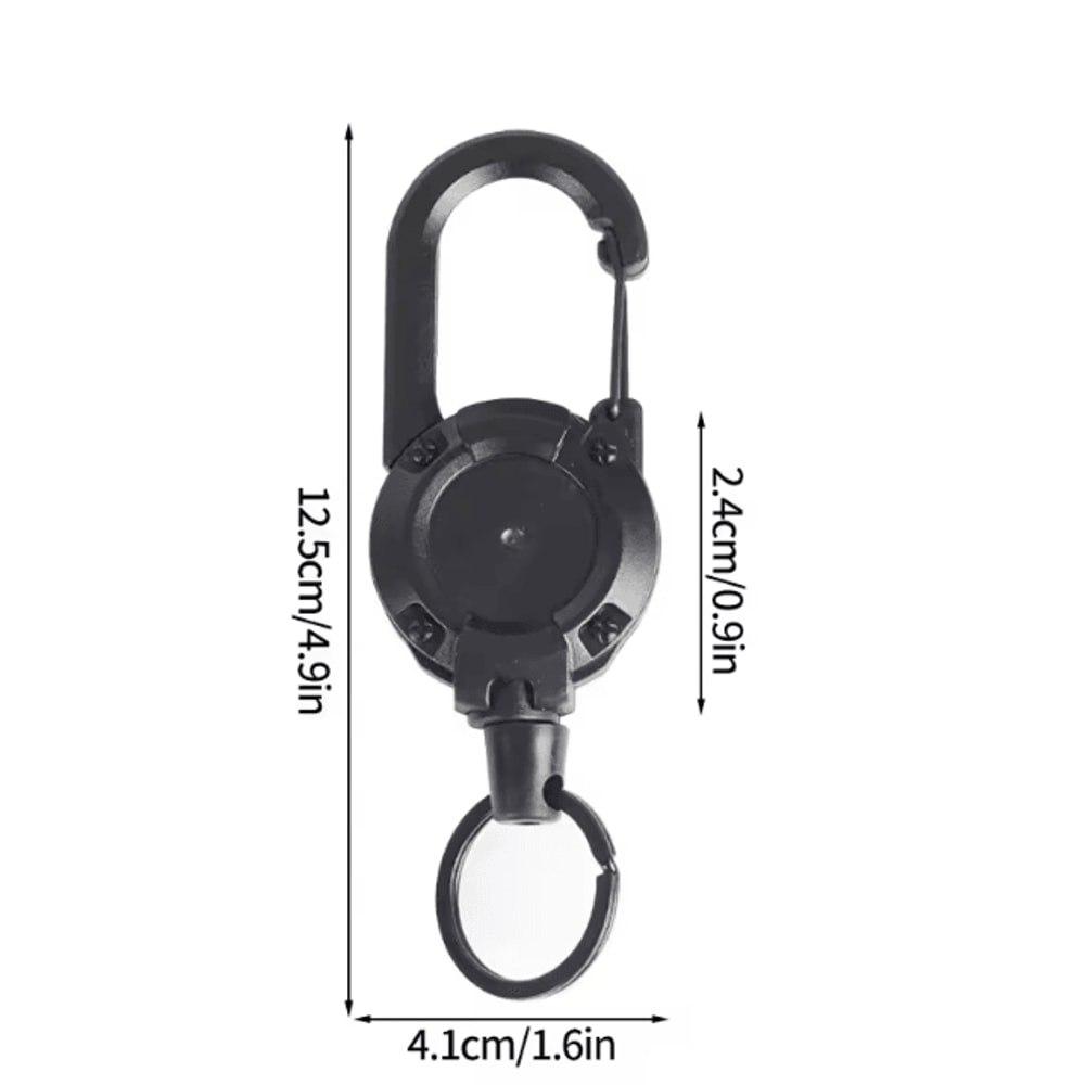 Steel Wire Retractable Keychain Carabiner Tactical Anti Theft Key Holder Automatic Buckle Rope For 11