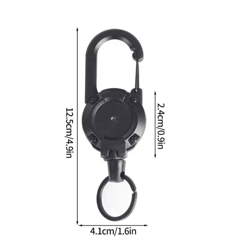 Steel Wire Retractable Keychain Carabiner Tactical Anti Theft Key Holder Automatic Buckle Rope For 11