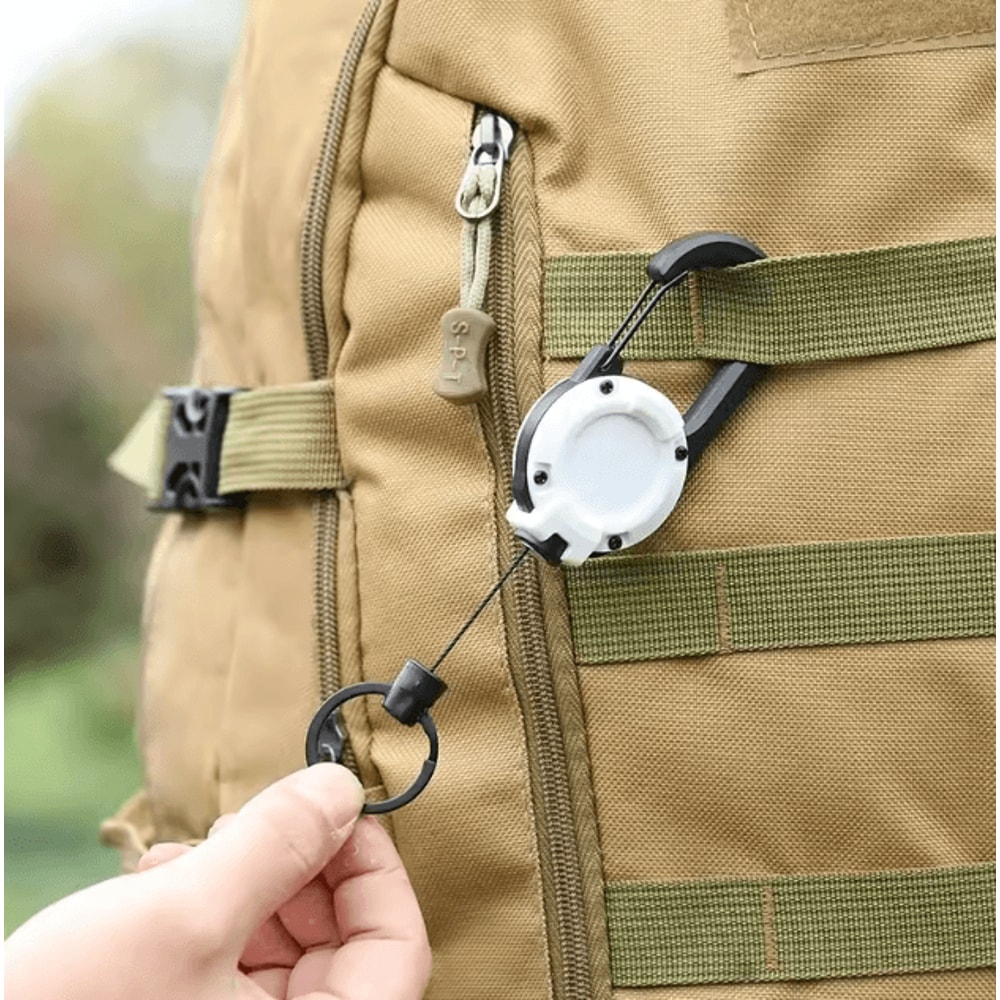 Steel Wire Retractable Keychain Carabiner Tactical Anti Theft Key Holder Automatic Buckle Rope For 3