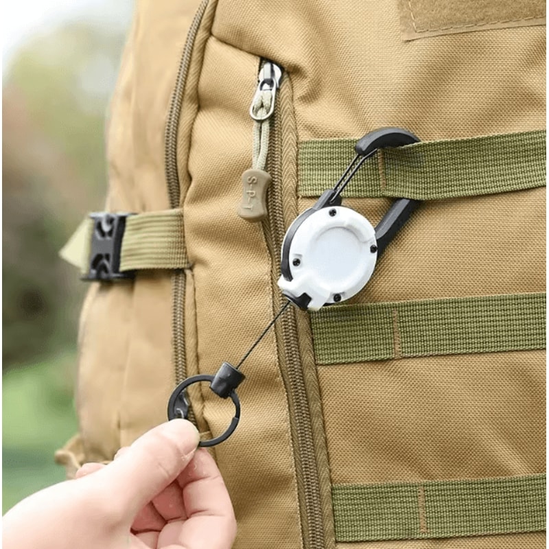 Steel Wire Retractable Keychain Carabiner Tactical Anti Theft Key Holder Automatic Buckle Rope For 3