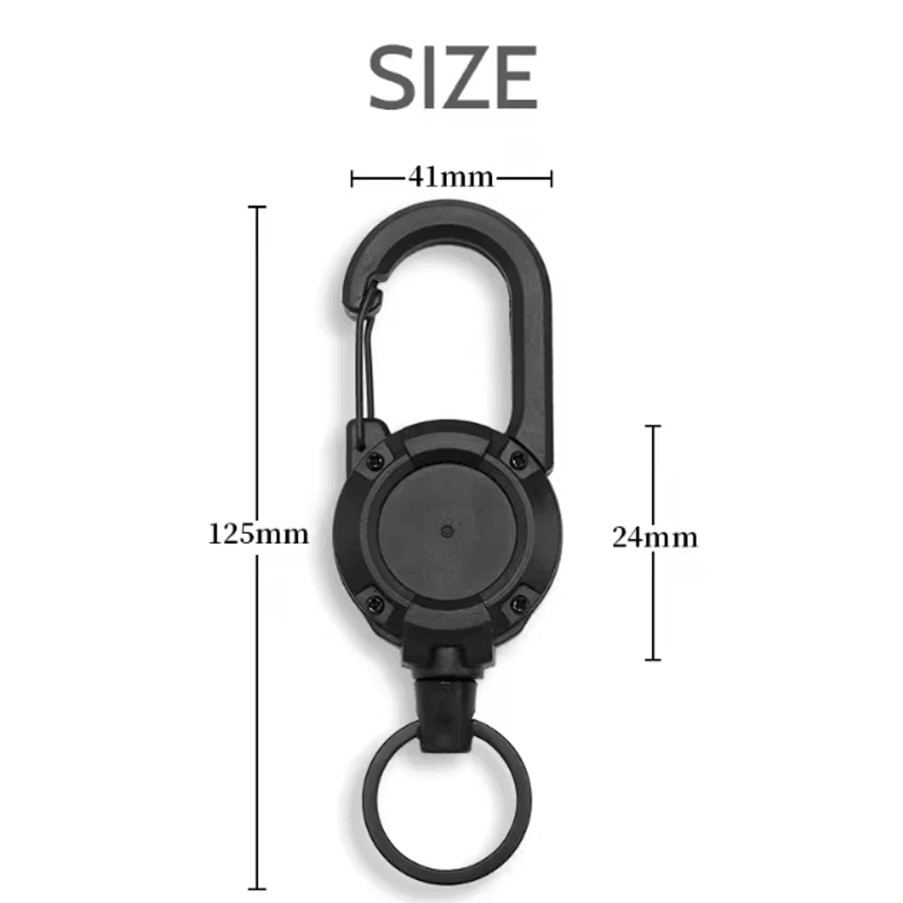 Steel Wire Retractable Keychain Carabiner Tactical Anti Theft Key Holder Automatic Buckle Rope For 5