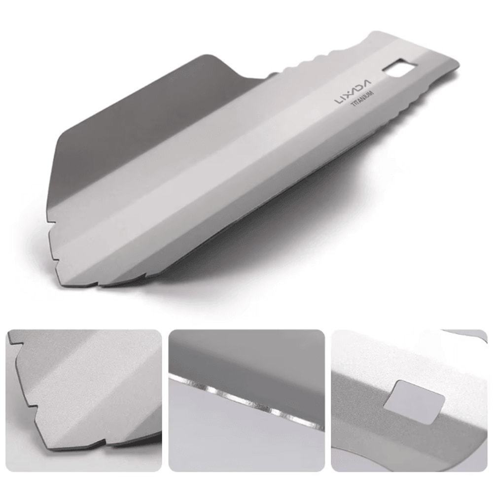 Lixada Titanium Camping Trowel Ultralight Backpacking Poop Shovel Compact Survival Digging Tool For 1