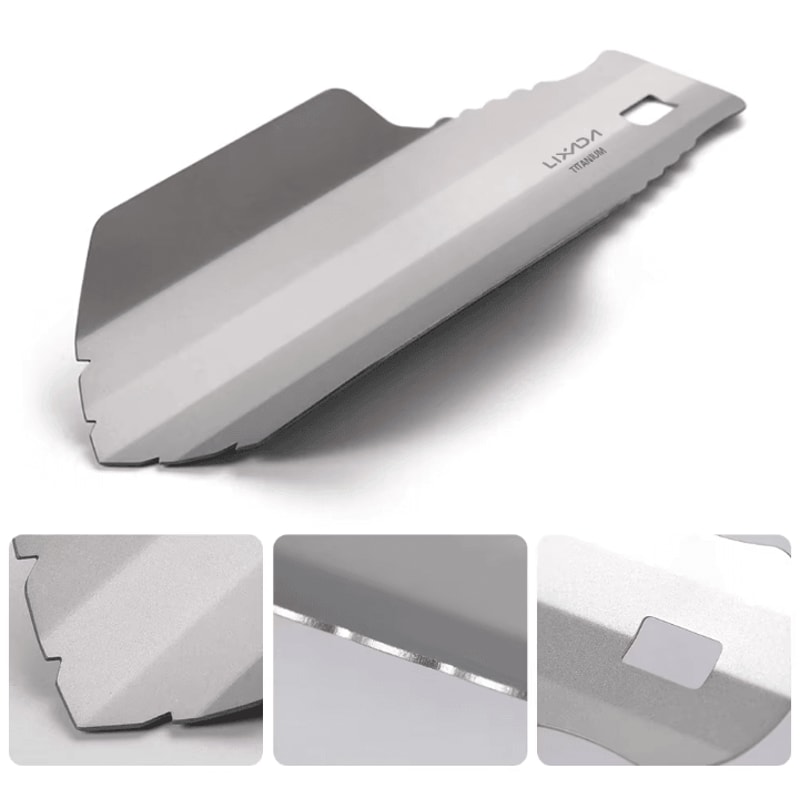 Lixada Titanium Camping Trowel Ultralight Backpacking Poop Shovel Compact Survival Digging Tool For 1