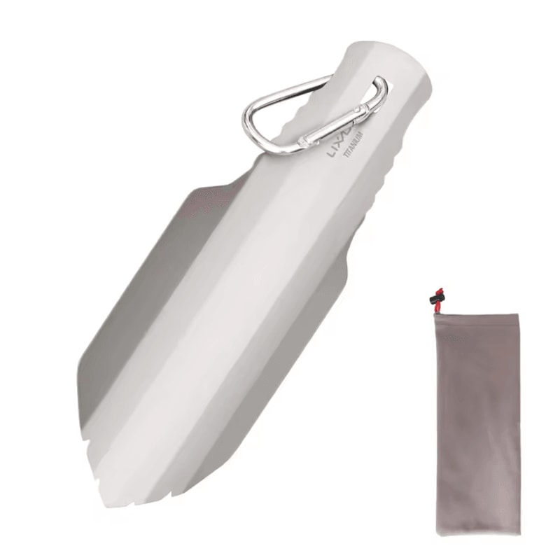 Lixada Titanium Camping Trowel Ultralight Backpacking Poop Shovel Compact Survival Digging Tool For 5