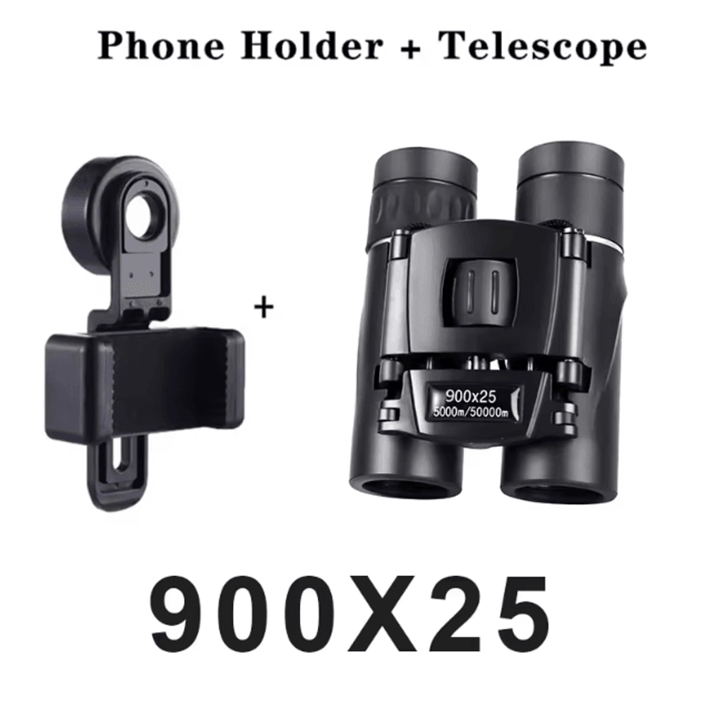 900x25 HD Zoom Binoculars Portable BAK4 Prism Binoculars Folding Long Range Outdoor Telescope For C 8