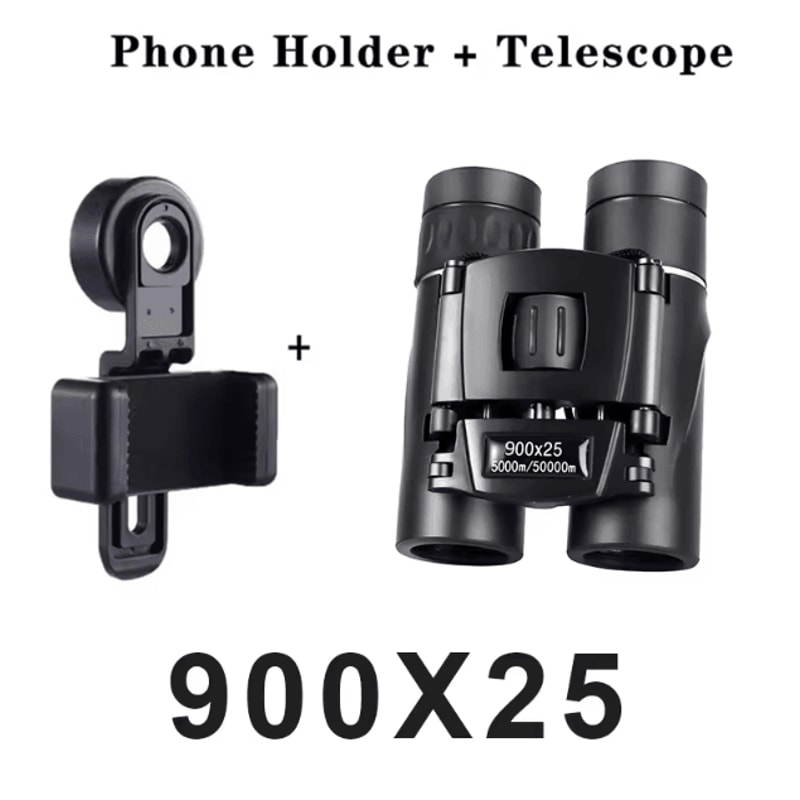 900x25 HD Zoom Binoculars Portable BAK4 Prism Binoculars Folding Long Range Outdoor Telescope For C 8