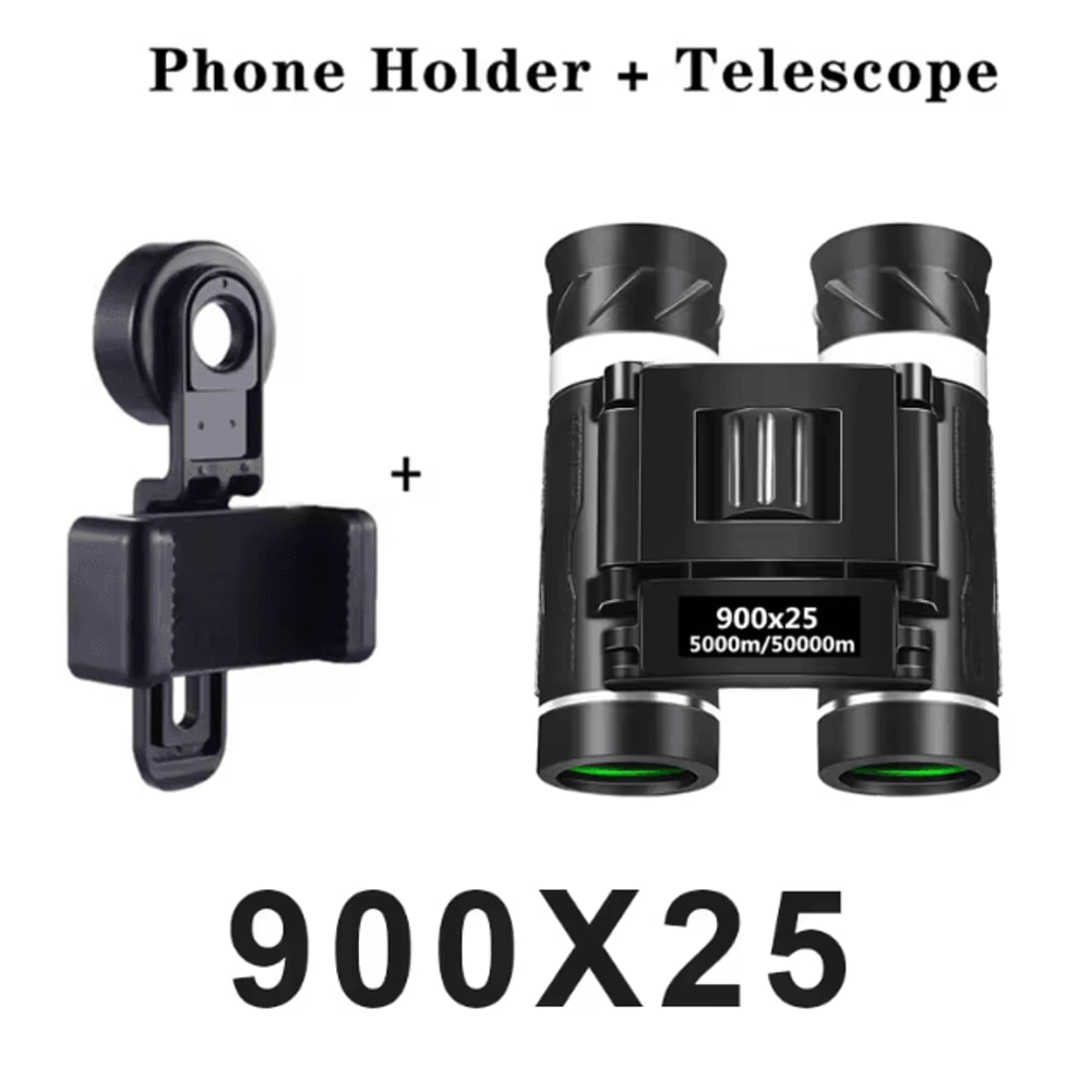 900x25 HD Zoom Binoculars Portable BAK4 Prism Binoculars Folding Long Range Outdoor Telescope For C 7