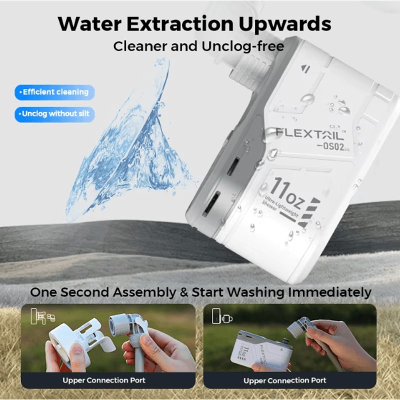 Flextail Portable Camping Shower Pump Rechargeable Outdoor Electric Shower IPX7 Waterproof For Camp 4