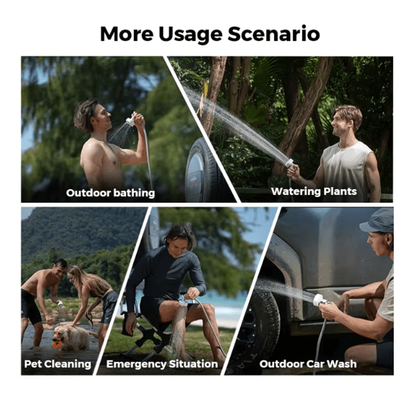 Flextail Portable Camping Shower Pump Rechargeable Outdoor Electric Shower IPX7 Waterproof For Camp 5