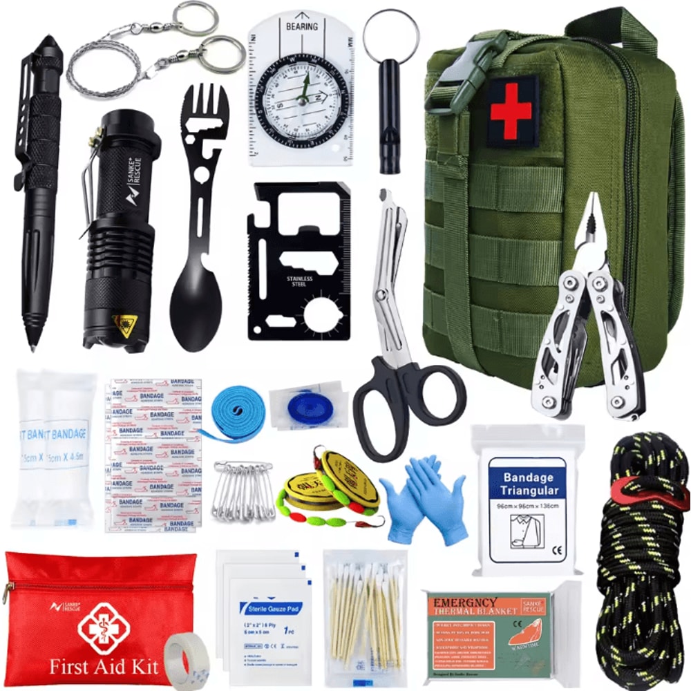Survival IFAK First Aid Kit Tactical MOLLE Trauma Medical Bag Emergency Outdoor Kit For Camping Hik 9
