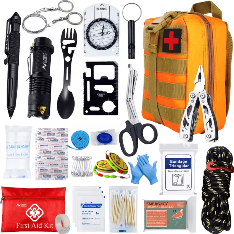 Survival IFAK First Aid Kit Tactical MOLLE Trauma Medical Bag Emergency Outdoor Kit For Camping Hik 10