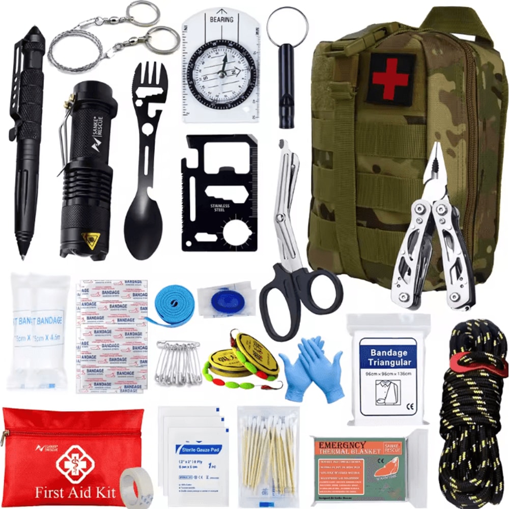 Survival IFAK First Aid Kit Tactical MOLLE Trauma Medical Bag Emergency Outdoor Kit For Camping Hik 11