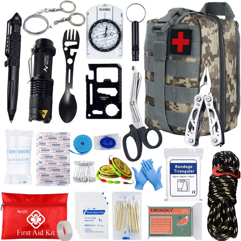 Survival IFAK First Aid Kit Tactical MOLLE Trauma Medical Bag Emergency Outdoor Kit For Camping Hik 7