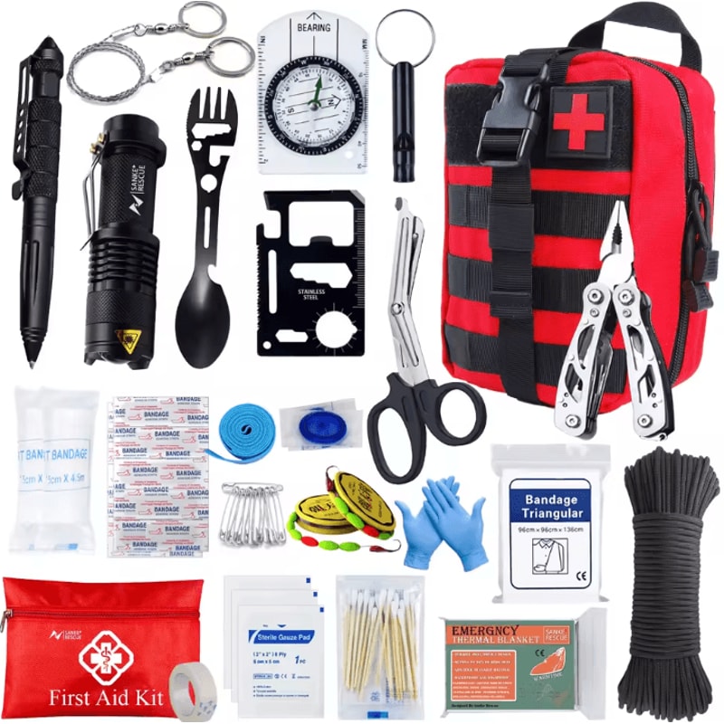 Survival IFAK First Aid Kit Tactical MOLLE Trauma Medical Bag Emergency Outdoor Kit For Camping Hik 8