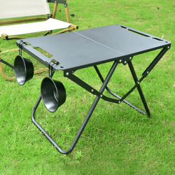 portable foldable beach picnic table lightweight camping table for sand with hanging edge storage for outdoor camping