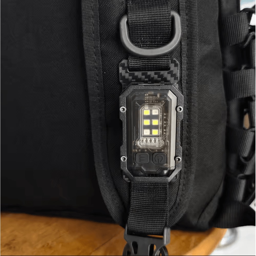 Tactical EDC Mini Flashlight Backpack Strap Safety Light For Camping Hiking With 25mm Strap Mount 2