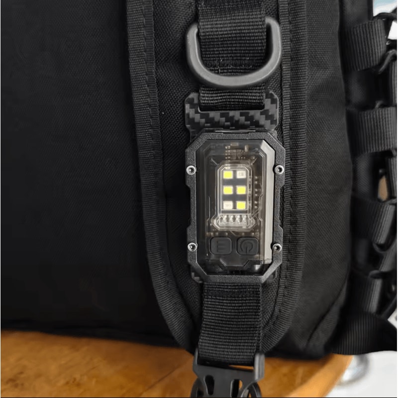 Tactical EDC Mini Flashlight Backpack Strap Safety Light For Camping Hiking With 25mm Strap Mount 2