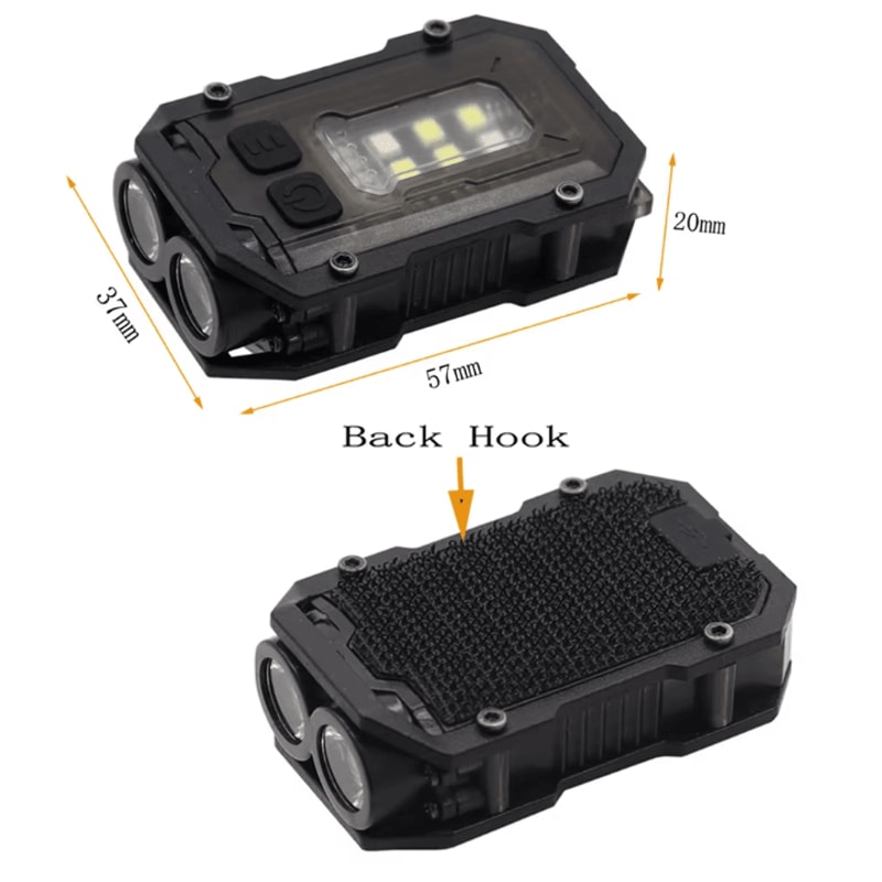 Tactical EDC Mini Flashlight Backpack Strap Safety Light For Camping Hiking With 25mm Strap Mount 5