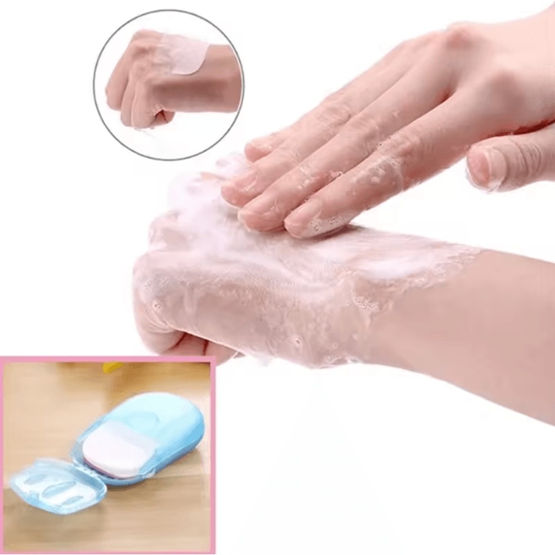 Portable Soap Paper Sheets Disposable Travel Soap Sheets Mini Hand Washing Soap For Camping Hiking 2