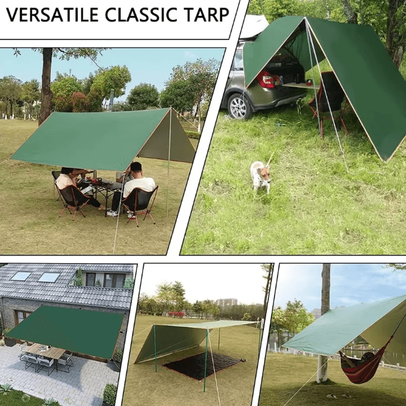 Waterproof Camping Tarp Shelter Ultralight Backpacking Rain Fly Tarp Sunshade Canopy For Hiking Bea 4