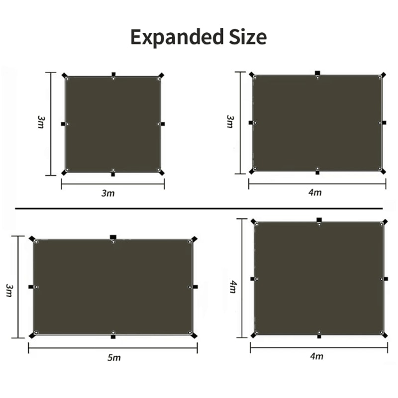 Waterproof Camping Tarp Shelter Ultralight Backpacking Rain Fly Tarp Sunshade Canopy For Hiking Bea 5