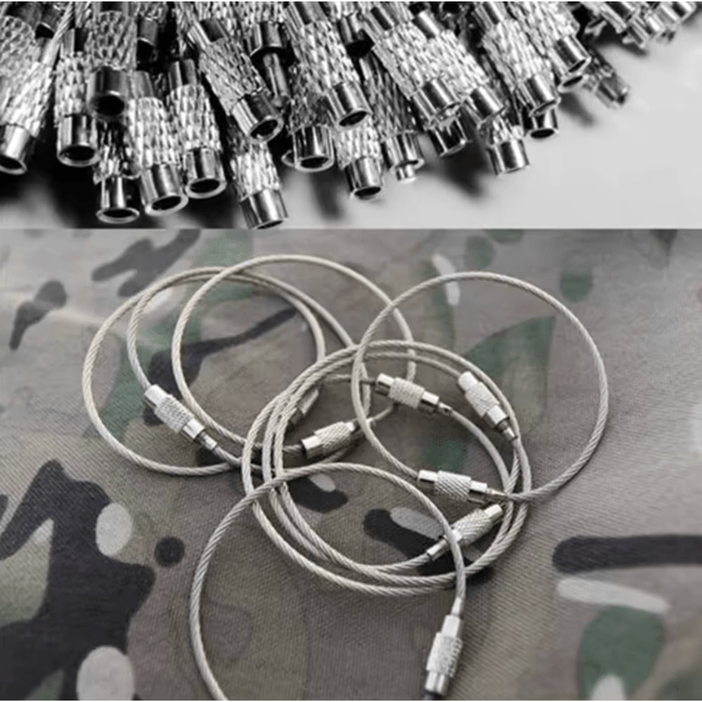10 Piece Stainless Steel Wire Keyring Kit 15 Cm EDC Cable Keychain Set For Camping Travel Outdoor G 1