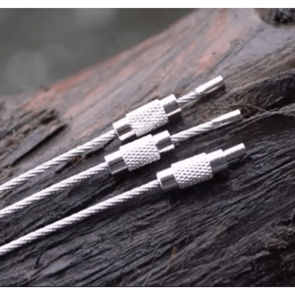 10 Piece Stainless Steel Wire Keyring Kit 15 Cm EDC Cable Keychain Set For Camping Travel Outdoor G 3