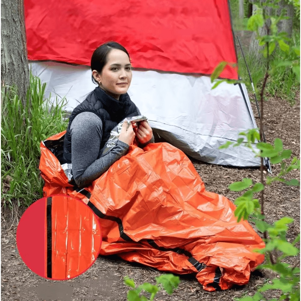 Emergency Thermal Rain Poncho Waterproof Survival Poncho Blanket For Camping Hiking Outdoor Surviva 4