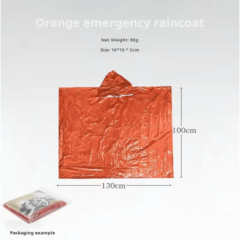 Emergency Thermal Rain Poncho Waterproof Survival Poncho Blanket For Camping Hiking Outdoor Surviva 5