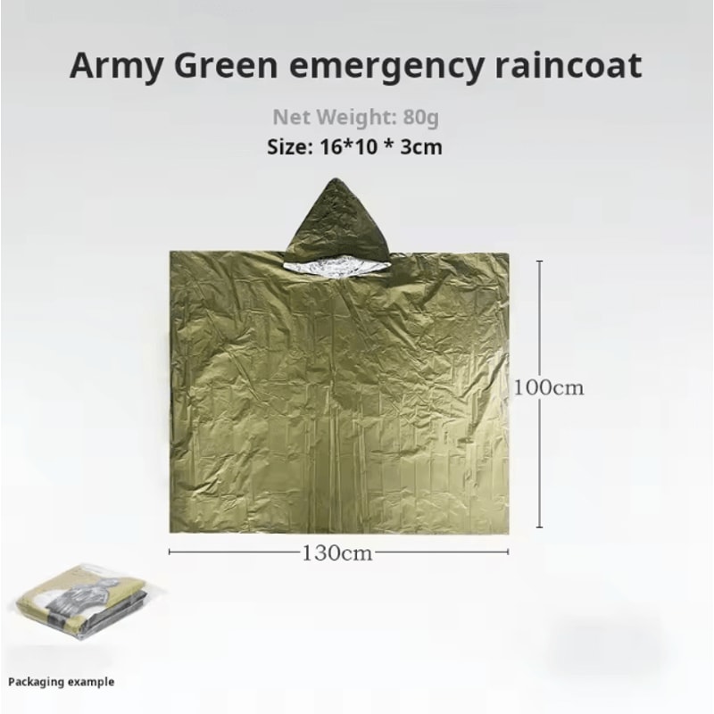 Emergency Thermal Rain Poncho Waterproof Survival Poncho Blanket For Camping Hiking Outdoor Surviva 6
